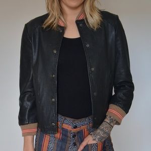 SOLD BCBG Max Azria Leather Bomber S